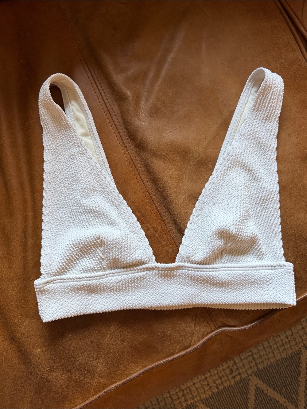 Billabong White Textured Triangle Bralette